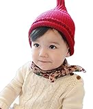 【SEBLES】 ベビー とんがり キュート ニット帽 赤ちゃん 新生児 ～ 3歳 全3色 サイズ 42cm ～ 52cm クロスセット (レッド)