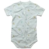 《年間定番》Babbun(バブーン)【日本製】フライスアルファベットアニマルPtボディーロンパス 70cm /サックス NO.KK-31-5416