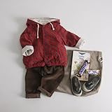 【RIRORA】チェックフードジャケット [グレー/レッド] 女の子・男の子・一番かわいい服・大人気アイテム・誰よりもおしゃれに・ベビーファッション (XL, レッド)