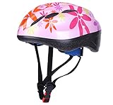 Bolso シンプル ジュニア サイズ ロード 小学生 パッド 大人用 プロテクター カジュアル エスボード おしゃれ バイク 幼児 調整 大人 ジロ bmx キックボード 女の子 (フラワー)