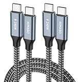 【2本セット】NIMASO 240W USB C ケーブル 超急速充電 2M+2M type-c ケーブル 高耐久ナイロン 480Mbpsデータ転送iPhone16/15シリーズ、 MacBook Pro、iPad Pro、Samsung Galaxy S24等Type C機種対応 在宅/オフィス勤務支援 NCA24E1291