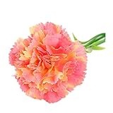 手作りカーネーションシミュレーション3本セット人工花、サンセットレッド