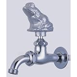 立水栓/水栓柱に取付け ガーデニングアニマル蛇口(万能蛇口メッキ)カエル