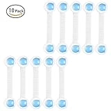 Littlegrassjpベビーストッパー ガード 調節可能 ゴム 可愛い ロック 子供 赤ちゃん 安全ロック 扉 ドア 戸棚 冷蔵庫 地震対策 (アオイ)