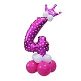 ebtoysホイルバルーン番号バルーンヘリウムMylar Balloons forベビーシャワーパーティーキッズ誕生日装飾 – 数4 (ピンク