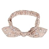 Merssavo 赤ちゃんの女の子のキッズかわいいウサギの弓のノットターバンヘッドバンド髪のアクセサリー（ピンク）