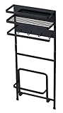 山崎実業 収納ラック 洗濯機横マグネット収納ラック タワー ブラック 3308