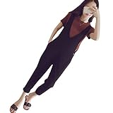 Y/M/A.76 服 産後 授乳 口 パンツ ズボン オーバーオール サロペット 夏 涼しい 半袖 ブラック L