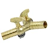 uxcell Y形スイッチ 蛇口のスイッチ ブラス ゴールドトーン 60 x 58 x 30mm 39.4g 1個