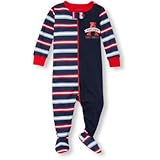 THE CHILDREN'S PLACE(ザ・チルドレンズプレイス) ロングスリーブストライプスプリットプリントフッテッドストレチェ スリープウェア 3～6ヶ月【並行輸入】