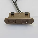 ノア 家具用コンセント（什器用） スイッチ付スライドコンセント 茶 VFFコード2m ワンタッチ式 スイッチ連動メスプラグ付 1500Wまで NSC-5708茶