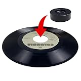 7インチ ドーナツ盤アダプター EPレコード用アダプター レコードアクセサリー 45回転 アルミ (黑)