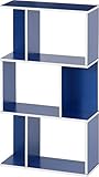 紙製 カラーボックス オープンラック フリーラック 本棚 書棚 多目的棚 ディスプレイラック 見せる 子供部屋 キッズ ベビー 収納 棚 間仕切り パーティション パーテーション キューブボックス 軽量 簡単組立 持ち運び ジグザグ (ブル