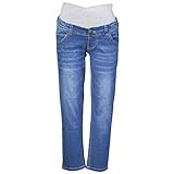 アビックス アルゴヴィア マタニティテーパードパンツ S ブルー ストレッチデニム 875426