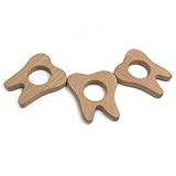 Kissteether 3pcs 手作りの木製のオーガニック安全なベビーおしゃぶり歯ペンダントオーガニックナチュラルブナ木製玩具ハンドカット動物DIY赤ちゃんのおしゃぶりの看護アクセサリー (3pcs