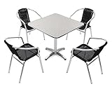 ガーデン5点セット ガーデンテーブル5点セット ガーデンテーブルセット 人工ラタン アルミチェア ダイニングチェア リゾートチェア ロビーチェア ガーデンチェア スタッキングチェア ビーチチェア スタ