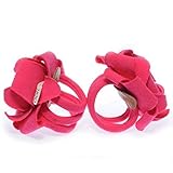 Elevin(TM) Newborn Baby Girl's Kids Flowers Foot Band Ties Barefoot Sandals Shoes (Hot Pink) by Elev