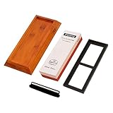 Peralng包丁研ぎ石 両面砥石（3000/8000）庖丁とぎ角度固定ホルダー付き 台座二つ付き (オレンジ3000/8000)