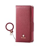 エレコム iPhone 12 mini ケース ソフトレザー 女子向 磁石付 リング付 レッド PM-A20APLFJM2RD