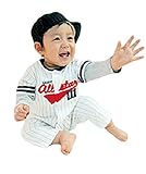 (ウォ２U)Woo2u 子供服 キッズ 赤ちゃん 男の子 春秋 ストライプ ベビー肌着 ロンパース パジャマ 寝間着 カバーオール ボディスーツ オーバーオール ジャンプスーツ グレー 90