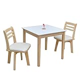 ダイニングテーブルセット 2人掛け 3点セット 回転椅子 チェア イス いす クッション 75cm 白 北欧 kurosu75-3-hop371 360 kent ダイニングセット テーブル クリアホワイト色 クリア塗装 木製 食卓 スクエ