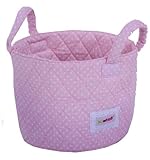 Minene Storage Basket with White Polka Dots (Small, Pink)
