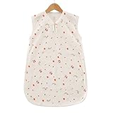 Petit Bella 4重ガーゼ スリーパー ベスト 寝袋 パジャマ ベビー 子供 赤ちゃん 夏用 コットン 綿 薄手 ボタン開閉式 出産祝い ギフト プレゼント (L（身長95-115cm）, タ