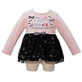 【本体綿100％】2017年 秋冬 アンパンマンガール 天竺 チュール切替 チュニックTシャツ Anpanman Girl 上ピンク◇80cm
