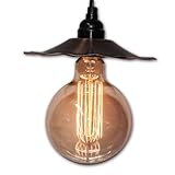 String Light Company VP125 Vintage Pendant Light with Copper Shade and Antique Vintage Bulb by Strin