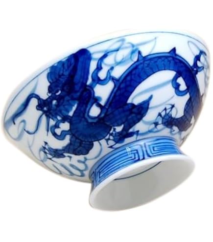 伏見稲荷大社 茶碗 青い龍の陶器の器 直径約 中サイズ 伏見稲荷大社 茶碗 青い龍の陶器の器 直径約 中サイズ
