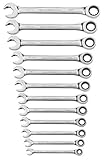 GearWrench 85597 12-Piece Metric Ratcheting Open End Wrench Set [並行輸入品]