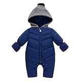 Tortor 1bacha(JP)　男女兼用　ダウンロンパース　ベビー　キッズ　女の子　ダウンコート　赤ちゃん　男の子　ベビー服　カバーオール　防寒服　秋冬　防風　保温　出産祝い　ネイビー　80　90