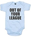 (あなたの領域外。) Out Of Your League, プリント　ベビースーツ - ライト　ブルー/黒 12-18 ヶ月