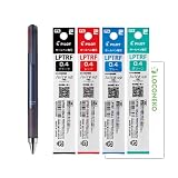 パイロット 多色ボールペン ジュースアップ4 LKJP-60S4-MN ミッドナイト【本体1+替芯 黒1/赤1/青1/緑1】+ ロコネコカード