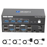 8K HDMI KVMスイッチ 2入力2出力 8K@60Hz 4K@144Hz KVM 切替器 パソコン2台モニター2台切り替え 4つのUSB 3.0ポート キーボード/マウス/プリンター/他のデバイス/対応 パソコン切替機/PC 切替機/USB 切替器 /USB3.0ケーブル/手元スイッチ/電源ケーブル/日本語説明書