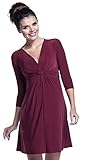 Zeta Ville - レディースマタニティノットフロントAラインシルクドレス3/4スリーブ - 067c (クリムゾン, JA 15/17, 2XL)