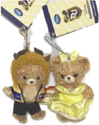 Amazon ユニベア モカ プリン 美女と野獣 ビースト ベル ぬいぐるみ バッジつき キーチェーン ストラップ マスコット ディズニーストア ぬいぐるみ おもちゃ