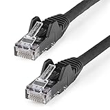 StarTech.com Cat6 LANケーブル 15m ブラック ラッチカバー付き N6PATC15MBK