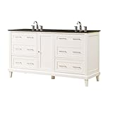 Direct洗面化粧台シンク6070d14-wbk Winslow Granite Vanity Top inブラックwithホワイトBasin 70" 6070D14-WBK 1