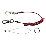 スーパーツール(SUPERTOOL) 安全ロープ(ステンレスワイヤー芯・ダイレクトキャッチフック付) 1kg用 レッド AR430DR [安全帯 落下防止 電気工事 高所での安全作業]
