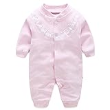 エルフ ベビー(Fairy Baby)ベビー服レース女の子 カバーオールロンパース 長袖 春秋 出産祝い ピンク 80cm