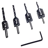 捗る作業 便利な４本セット DIY 木工用ドリル 面取り 錐 3mm 4mm 5mm 6mm ミニレンチ付き