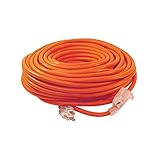 ALEKO ECOI143G100FT ETL Heavy Duty Indoor/Outdoor 100' Extension Cord SJTW Lighted Plug 14/3 Gauge, 