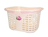 サンコープラスチック ランドリーバスケット 浅型 ランドリーパールピンク