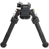 ATLASタイプ 6-10インチ マルチ タクティカル バイポッド BK ブラック 左右スイング 360度回転 5段階傾斜 5段階伸縮