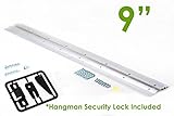 Hangman ヘビーデューティ ミラーと写真掛け ウォールドッグ アンカーレス ネジ付き - アルミニウム製 9 Inch w/Security Lock シルバー HM-9D-SL