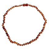 Nice Days（ナイス　ディズ）　アンバーバビーネックレス　純天然琥珀　記念品　贈り物　出産祝い　 (火色)