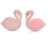 Liebeye おしゃぶりおもちゃ 赤ちゃんのおしゃぶりおもちゃ食品グレード柔らかいシリコンの漫画の形赤ちゃんの乳幼児のための フラミンゴ