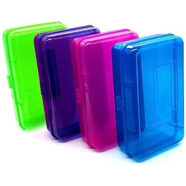 Emraw Regal Multipurpose Pencil Box Assorted Color Dots Pencil Case Box For Organize And Carry Pencils School Pencil Box Plastic Pencil Case Plastic Stationery Case Box 6 Pack Desk Supplies Organisers