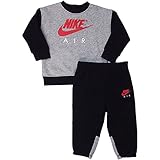 NIKE ナイキ グレーブラックNIKE AIR裏起毛トレーナー上下2点セット (24months（身長約85-90cm）) [並行輸入品]